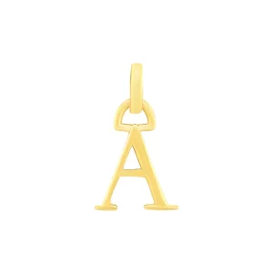9kt Yellow Gold Block Initial Pendant