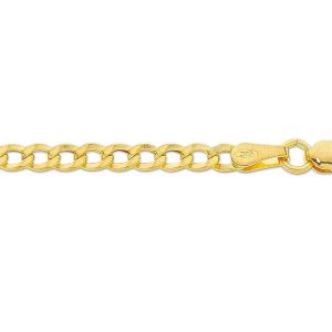 55cm Diamond Cut Curb Chain in 9kt Yellow Gold