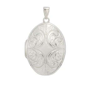45cm Sterling Silver Oval Locket