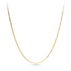 9kt Yellow Gold Figaro 3/1 Chain Necklace 45cm