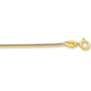 9kt Yellow Gold Round Curb Chain Necklace 45cm