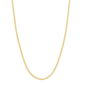40cm Fine Open Curb Chain in 9kt Yellow Gold