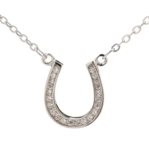 45cm Horseshoe Pendant Necklace in Sterling Silver