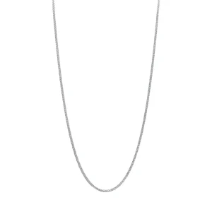 9kt White Gold Diamond Cut Wheat Chain Necklace 50cm