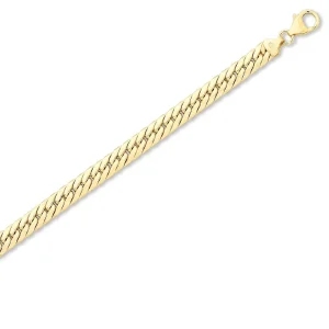 9kt Yellow Gold Herringbone Necklace 45cm