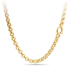 45cm Bolt Ring Belcher Necklace in 9kt Yellow Bonded Gold