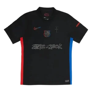 Barcelona Travis Scott Away Fan Jersey 2025/26 Spotify and FC Barcelona Collab With Travis Scott on a Special Cactus Jack