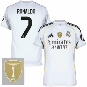 Real Madrid Ronaldo 7 Home Fan Jersey 2025/26 FIFA Intercontinental Champions Patch