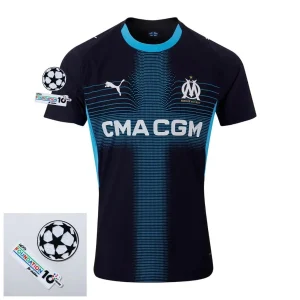 Olympique Marseille Away Fan Jersey 2025/26 Patches UCL + 10th Anniversary UEFA.