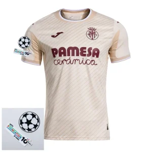 Villarreal Away Fan Jersey 2025/26 Patches UCL + 10th Anniversary UEFA.