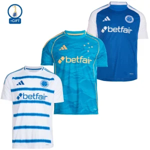 Cruzeiro Fan Jersey Home, Away e Third 2025/26 - Kit 3 Fan Jersey