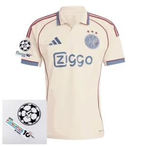 Ajax Amsterdam Third Fan Jersey 2025/26 Patches UCL + 10th Anniversary UEFA Foundation