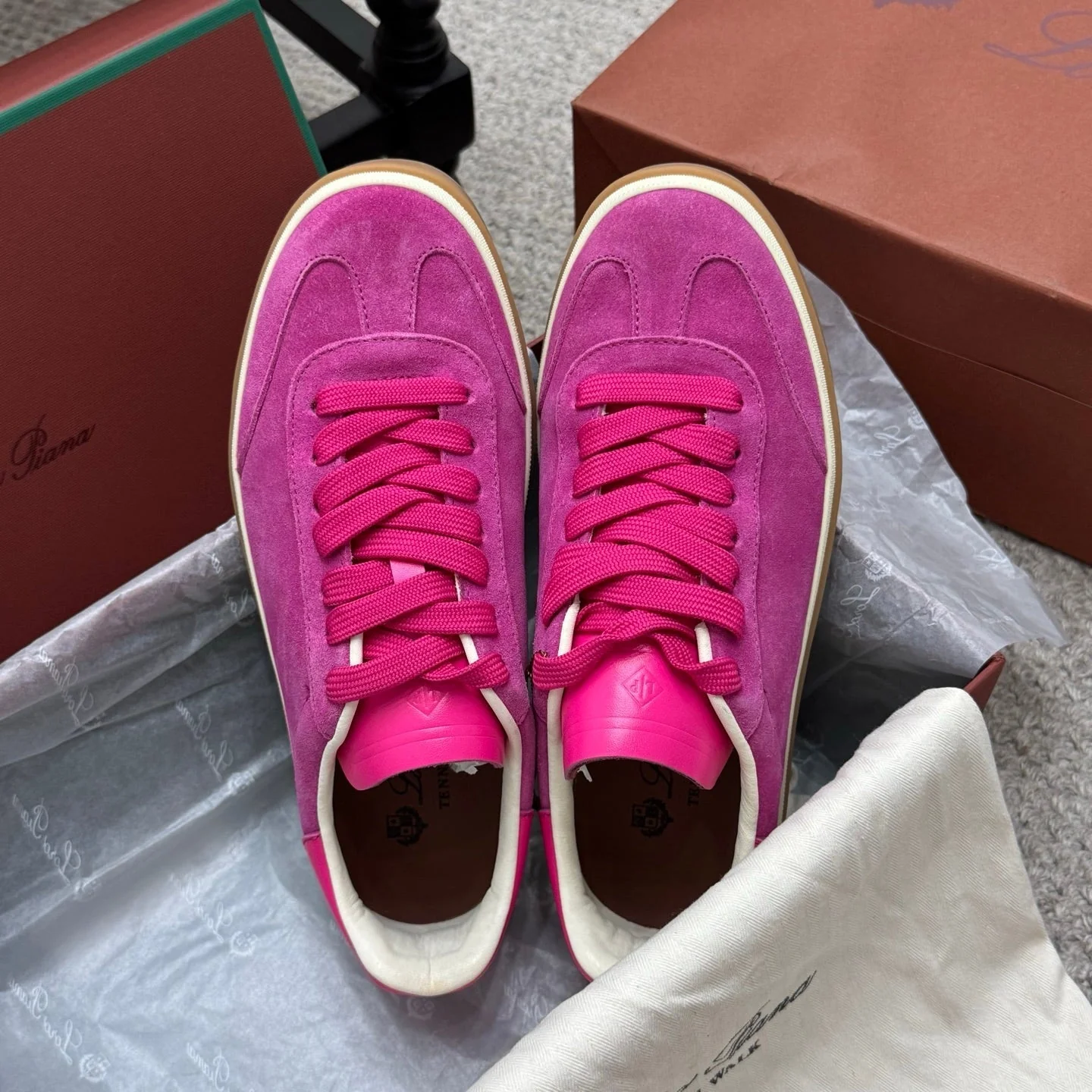 LP sneaker unisex style hot pink sheepskin mix suede 384719 - Image 9