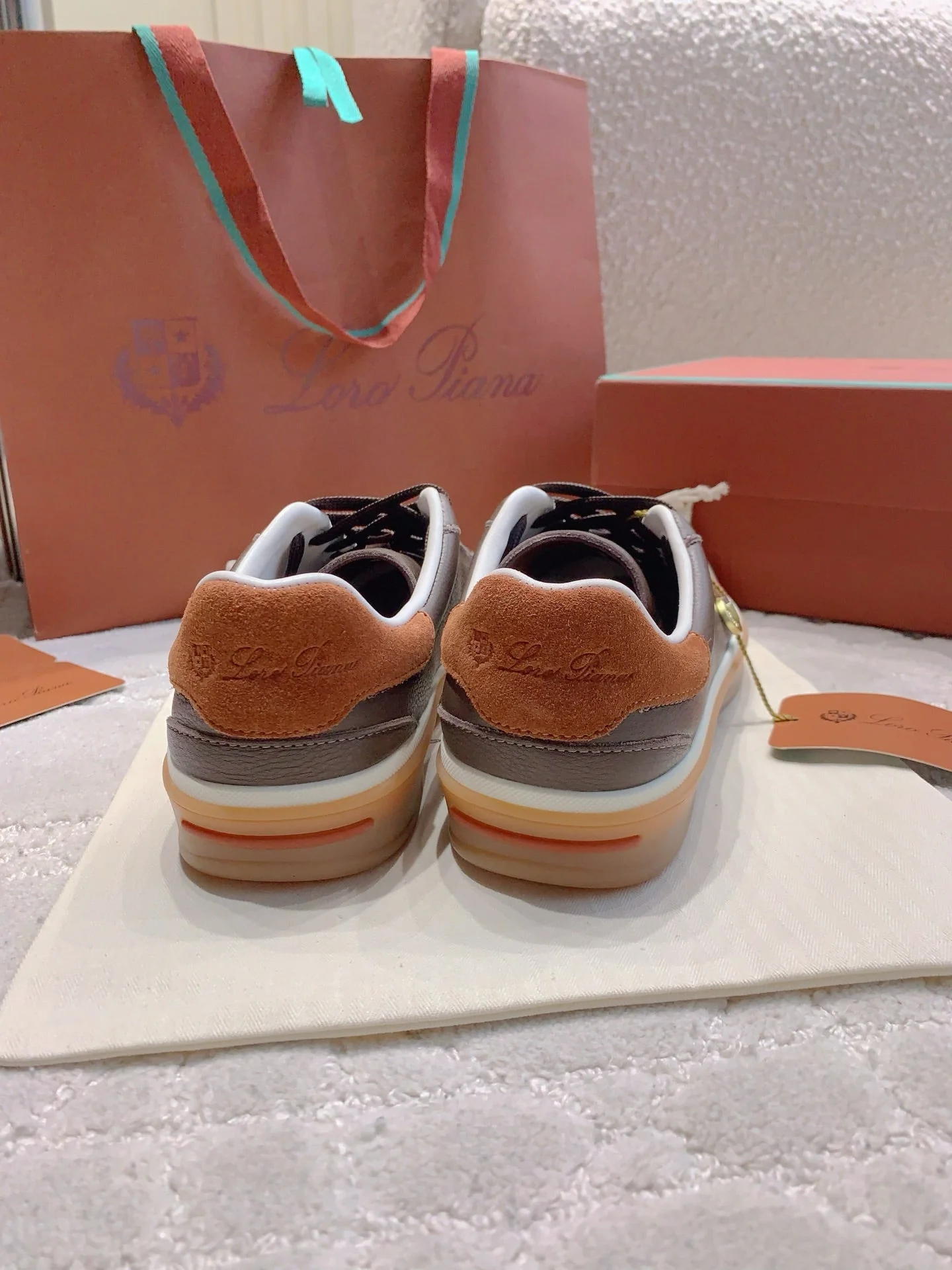 LP sneaker unisex style dark brown sheepskin mix suede 382663 - Image 8