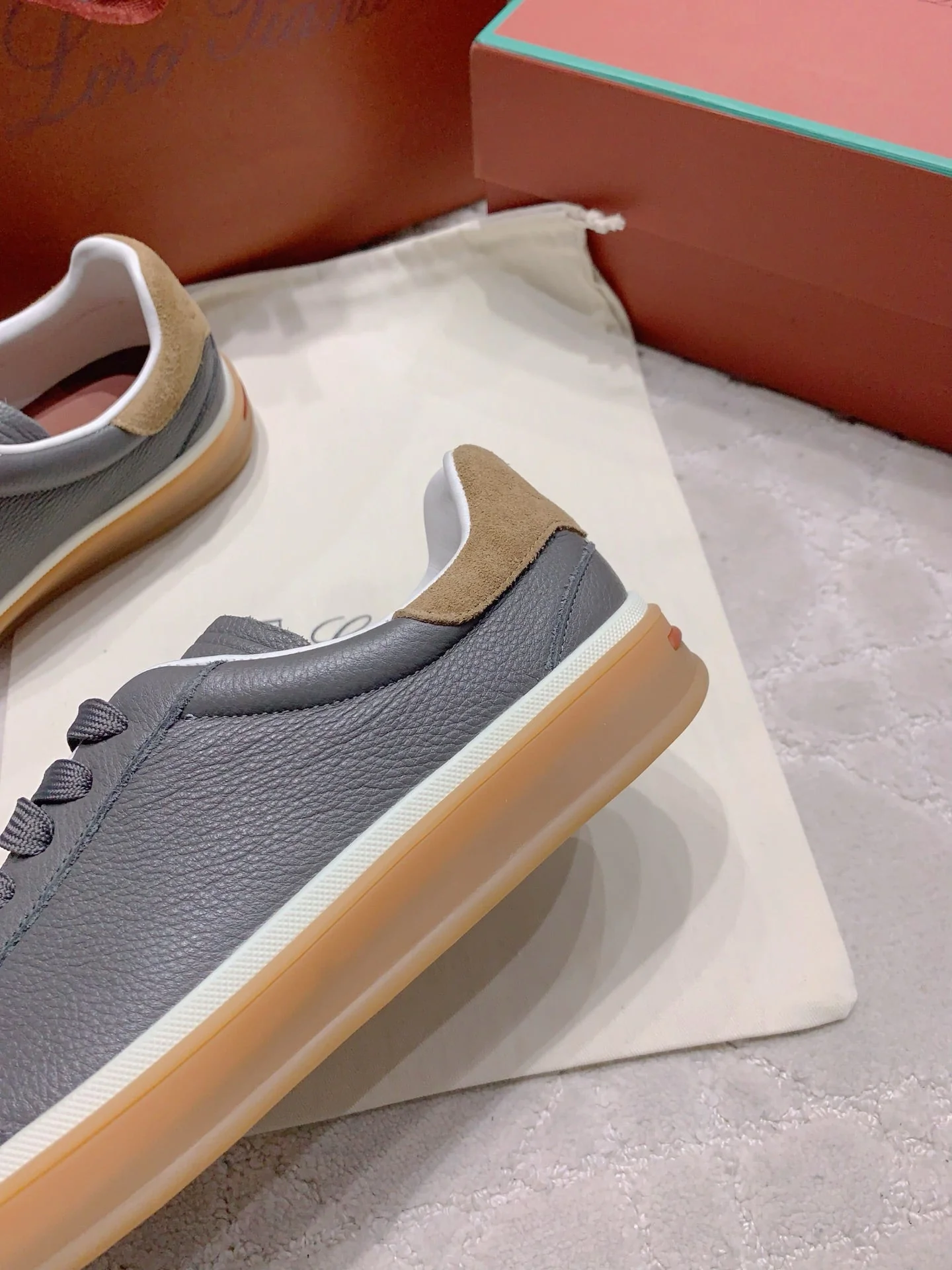 LP sneaker unisex style gray sheepskin mix suede 382665 - Image 8