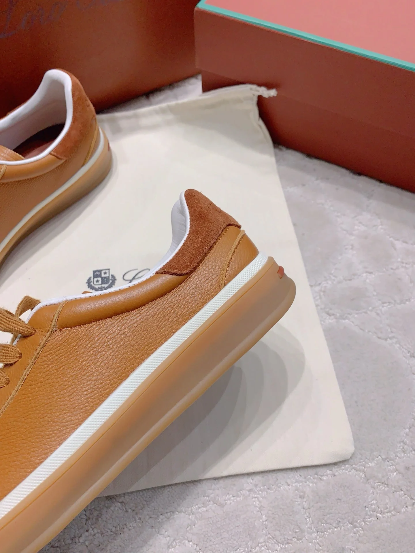 LP sneaker unisex style brown sheepskin mix suede 382664 - Image 3