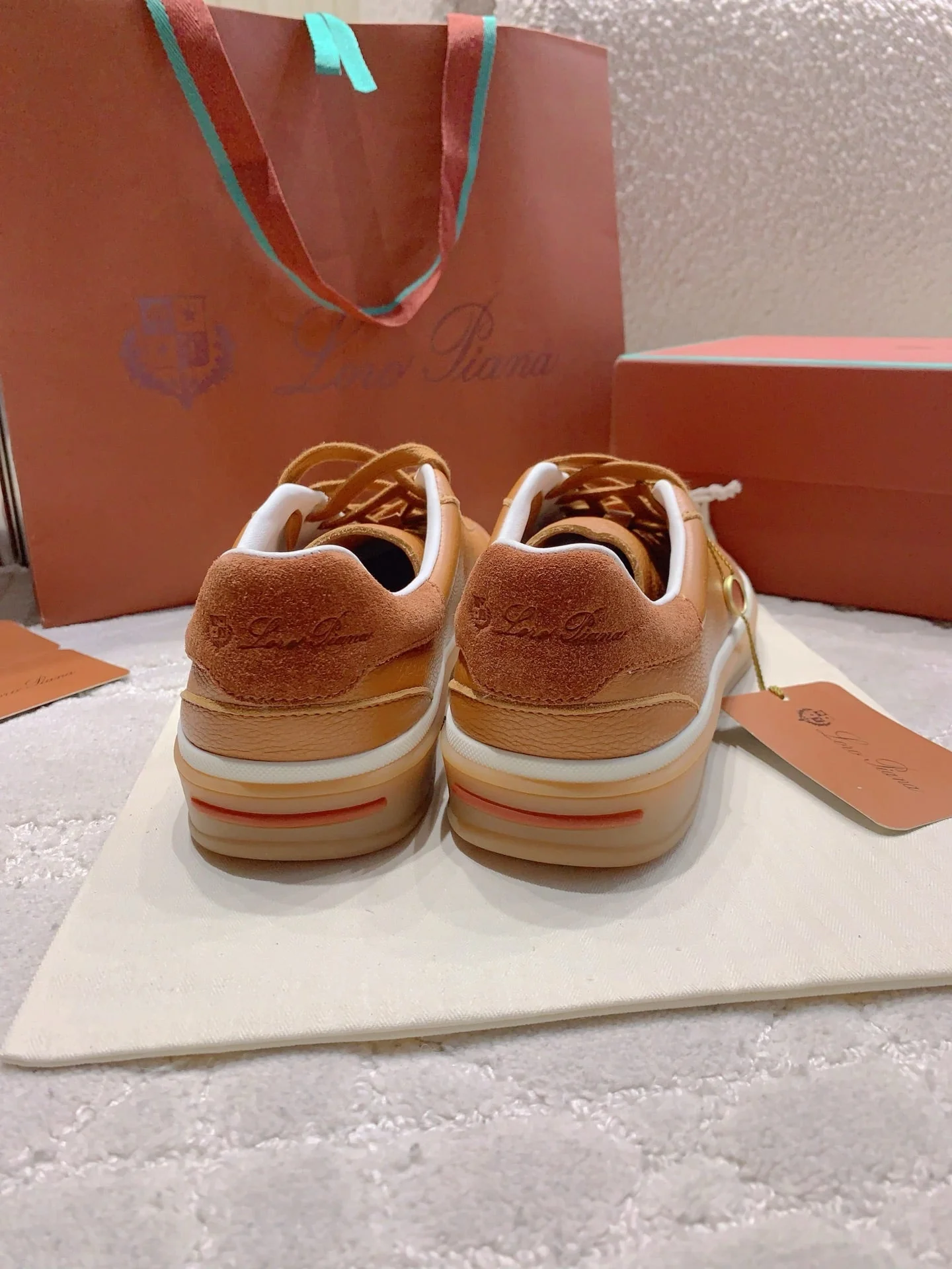 LP sneaker unisex style brown sheepskin mix suede 382664 - Image 4