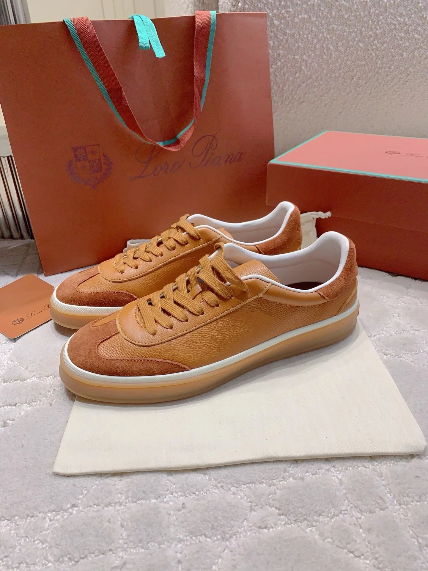 LP sneaker unisex style brown sheepskin mix suede 382664 - Image 6