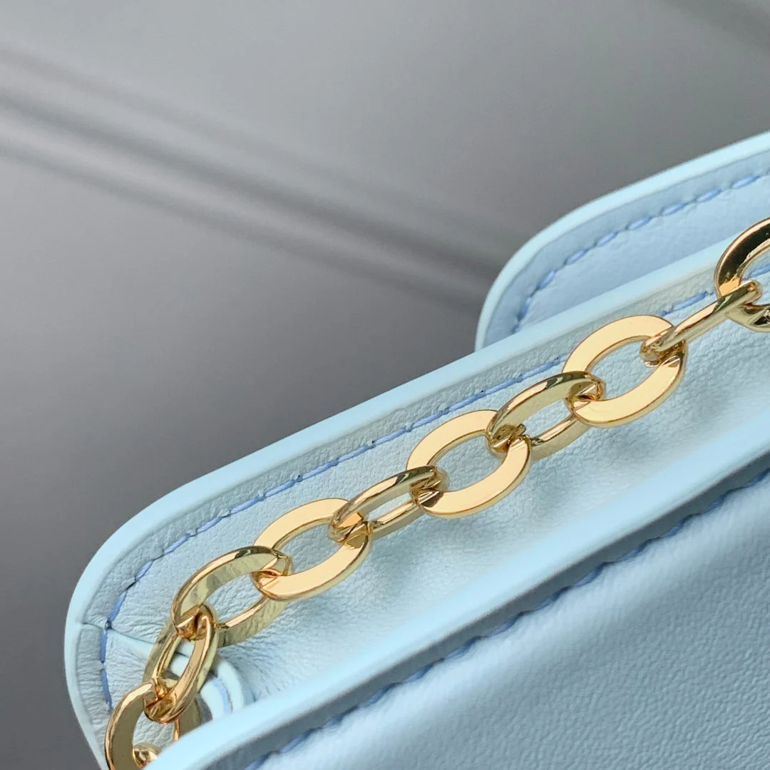 Wallet On Chain LV Bloom 20cm Blue Calfskin 250361 - Image 5