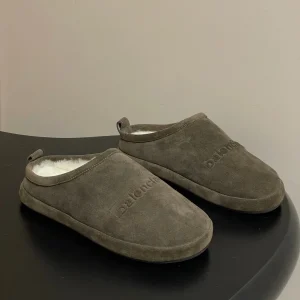 Balenciaga Mule Slip-On Taupe Suede Wool 534532
