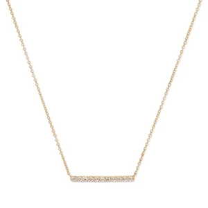 45cm Bar Necklace with 0.26tw of Laboratory-Grown Diamonds in 9kt Yellow Gold