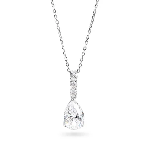 Drop Necklace with Cubic Zirconia in Sterling Silver