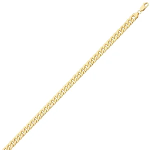 9kt Yellow Gold Silver Infused Curb Necklace 60cm