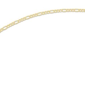9kt Yellow Gold Hollow Figaro Chain Necklace 60cm