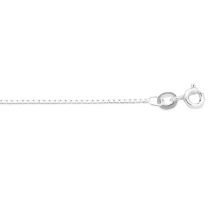 50cm 1mm Width Box Chain Necklace in Sterling Silver