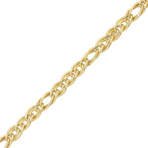 9kt Yellow Gold Double Curb 45cm Necklace