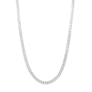 55cm 3mm Width Curb Chain Necklace in Sterling Silver