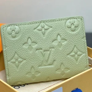 LV x TM Portfolio Claire Green Gold Leather 329879