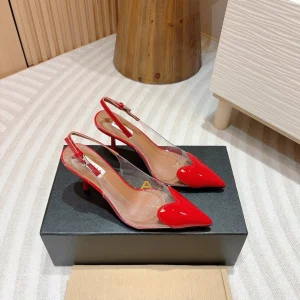 alaia slingbacks 95 optic red heart lambskin