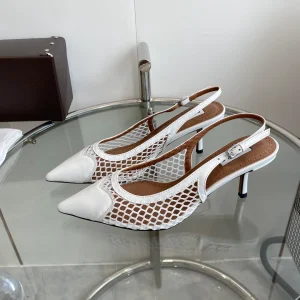 alaia slingbacks 60 fishnet white heart lambskin