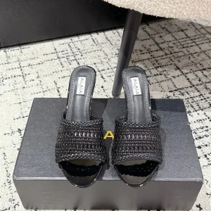 ALAIA  Muller high-heeled black woven leather