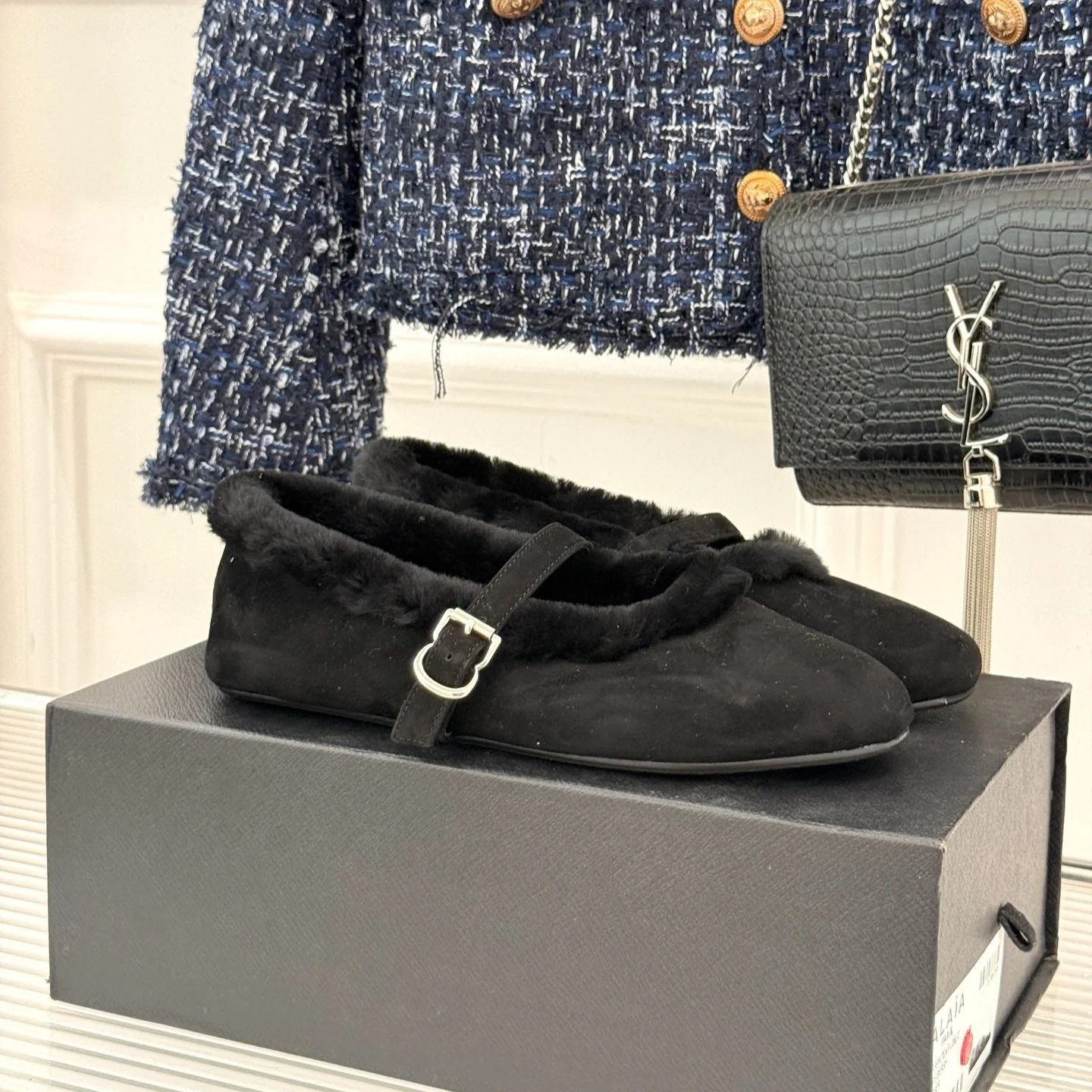 Alaia 25WF Mary Jane black suede wool 472225