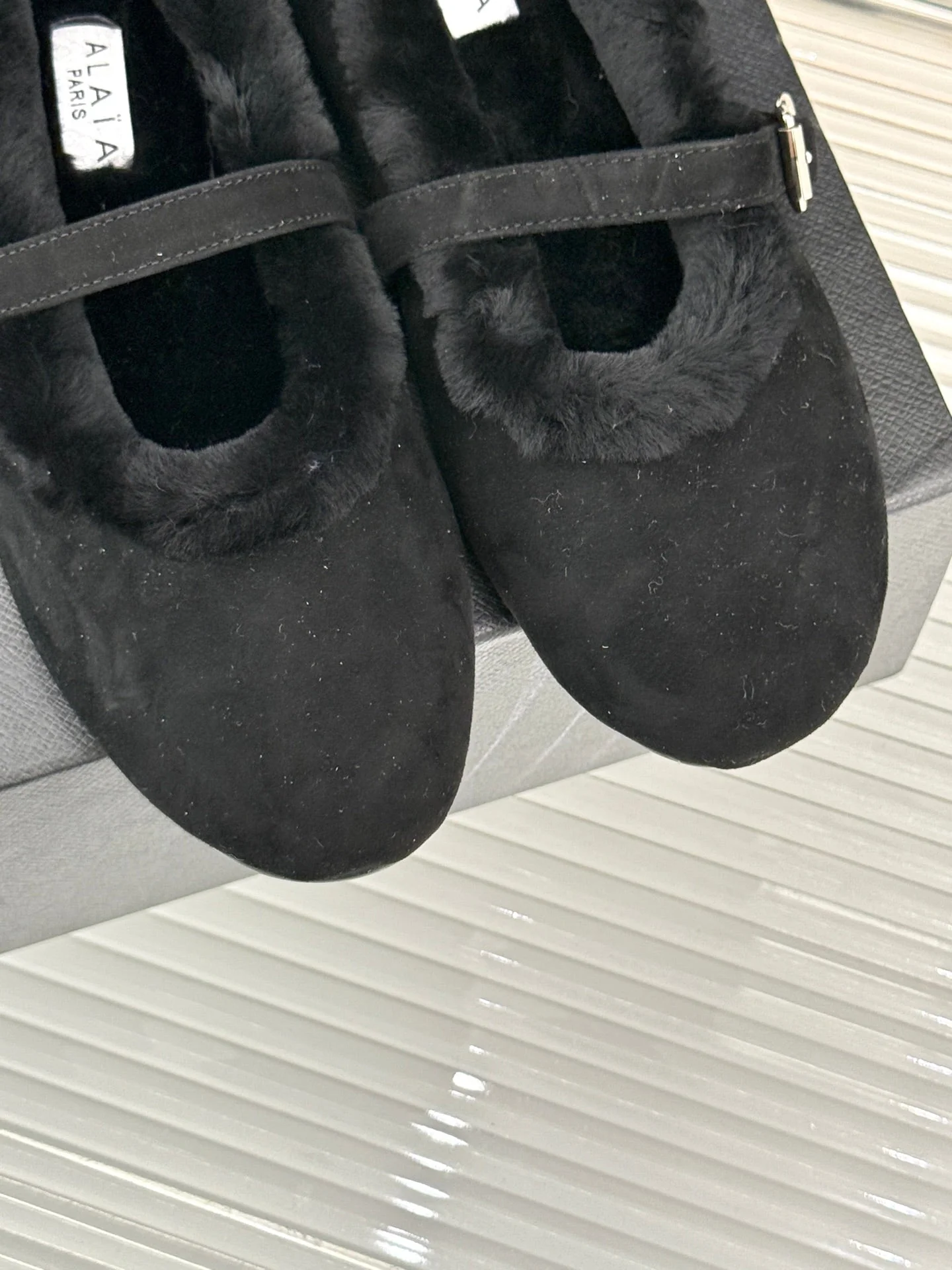 Alaia 25WF Mary Jane black suede wool 472225 - Image 5