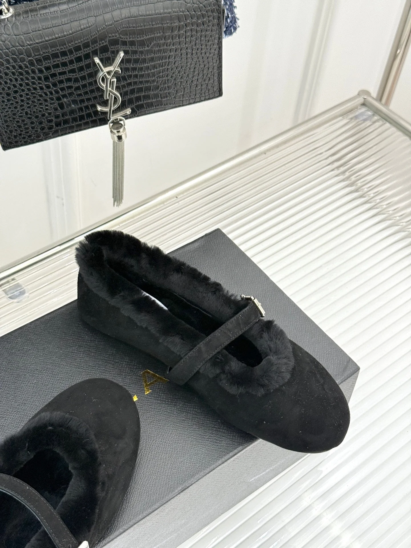 Alaia 25WF Mary Jane black suede wool 472225 - Image 6