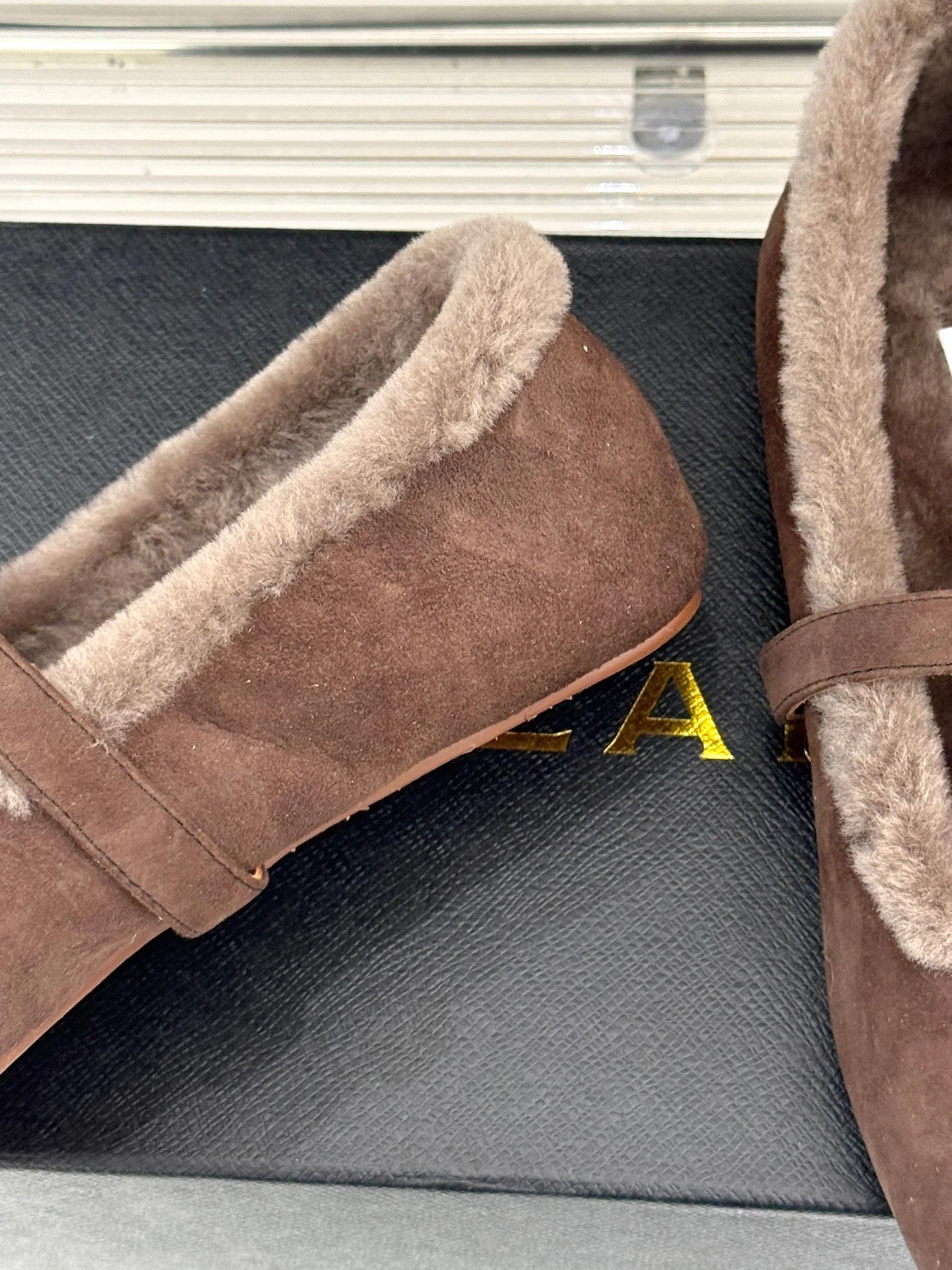 Alaia 25WF Mary Jane chocolate brown suede wool 472224 - Image 3