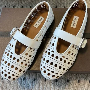 Alaia 25 Vienne Ballet Flats White Lambskin 303715