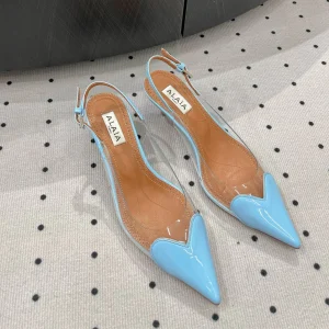 Alaila Le CÅ“ur Slingbacks 60mm In Could Blue Glossy Lambskin  954835