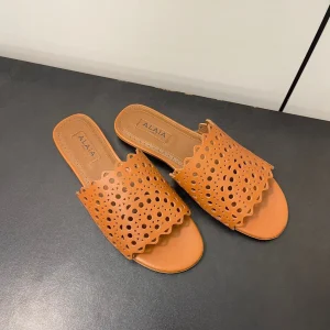 alaia mule brown vienne lambskin