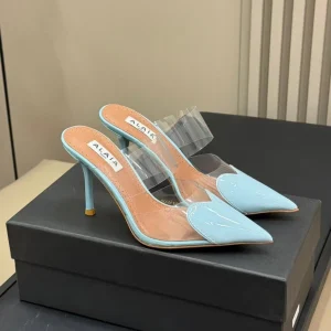 alaia mule 90 optic cloud blue heart lambskin