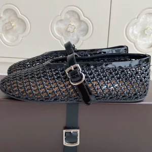 Alaia Women's Ballet Flat Black Lambskin 291052