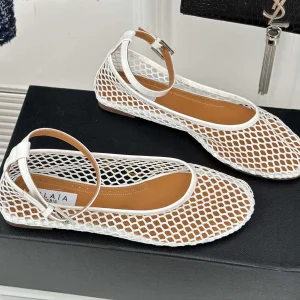 Alaia Mary Jane Ballet Flat White Lambskin 293232