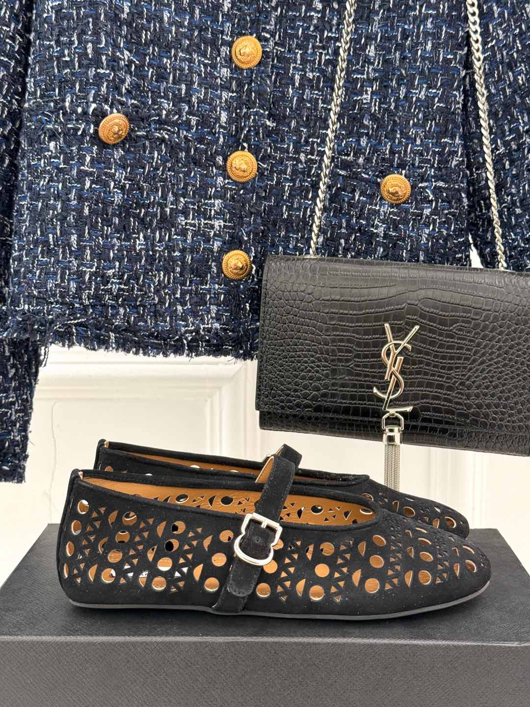 Alaia Women's Ballet Flat Black Suede 293217 - Image 5