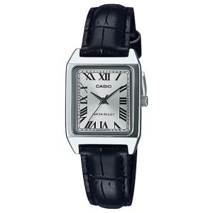 Casio Analog Black Leather Strap Watch LTPV007L-7B1