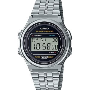 Casio Vintage Digital Silver Stainless Steel Watch A171WE-1A