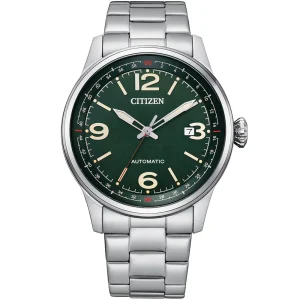 Citizen Automatic Stainless Steel Green Dial Watch NJ0160-87X