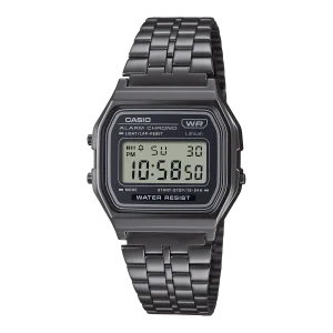 Casio Vintage Digital Black Stainless Steel Watch A158WETB-1A
